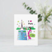 I Liebe Paris, Frankreich Postkarte (Stehend Vorderseite)