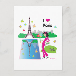 I Liebe Paris, Frankreich Postkarte