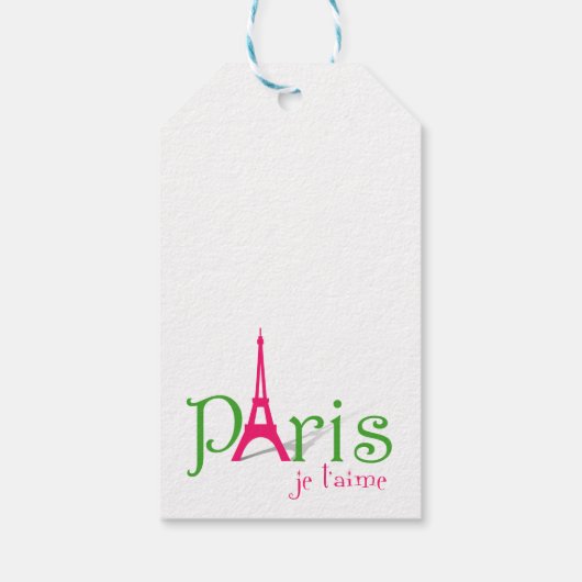I Liebe Paris Geschenkanhänger (Rückseite)