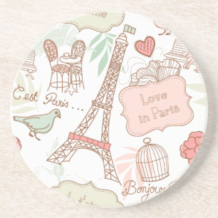 I Liebe Paris Getränkeuntersetzer