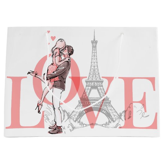 I Liebe Paris Große Geschenktüte (Vorderseite)