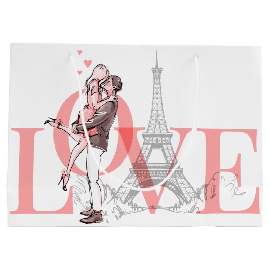 I Liebe Paris Große Geschenktüte (Rückseite)