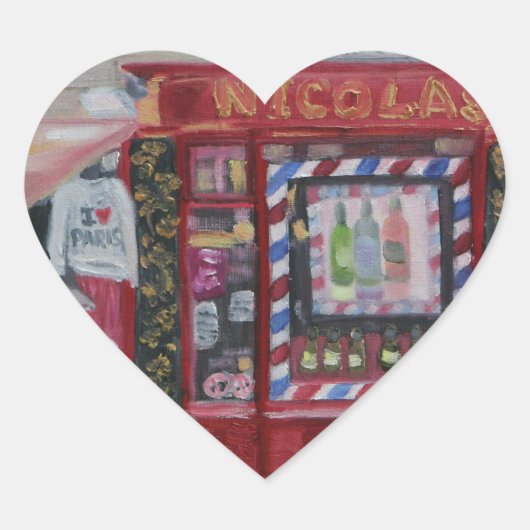 I LIEBE PARIS Herz-Aufkleber (Vorderseite)