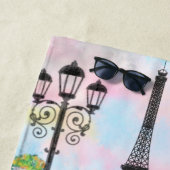 I Liebe Paris - Hübsche Dame mit rosa Herzballon Strandtuch (Beispiel)