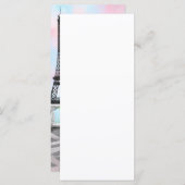 I Liebe Paris - Hübsche Frau und Rosa Herzballon Menükarte (Vorne/Hinten)