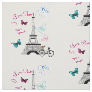 I Liebe Paris im Frühjahr Stoff