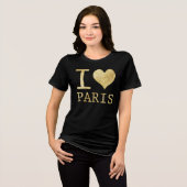 I LIEBE PARIS IMITATE GLITZER T - SHIRT (Vorderseite voll)