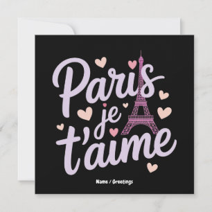 I Liebe Paris Je t'aime Eiffel Tower Frankreich T Einladung