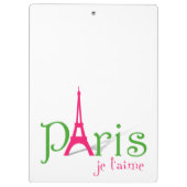 I Liebe Paris Klemmbrett (Rückseite)