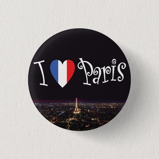 I Liebe-Paris-Knopf Button (Vorderseite)