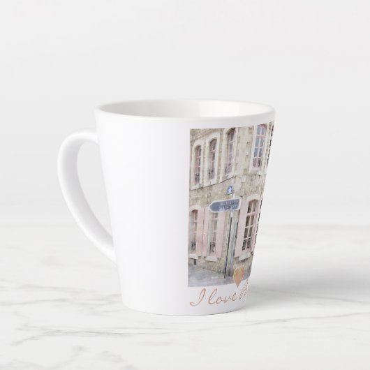 I Liebe Paris Latte Tasse (Linke Ecke)