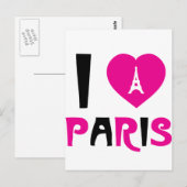 I Liebe Paris Postkarte (Vorne/Hinten)