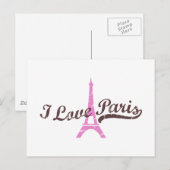 I Liebe Paris Postkarte (Vorne/Hinten)