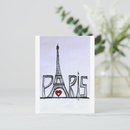 I Liebe Paris Postkarte (Stehend Vorderseite)