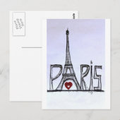 I Liebe Paris Postkarte (Vorne/Hinten)