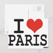 I Liebe Paris Postkarte (Vorne/Hinten)