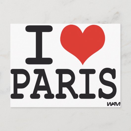 I Liebe Paris Postkarte (Vorderseite)