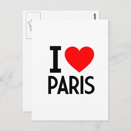 I Liebe Paris Postkarte (Vorne/Hinten)