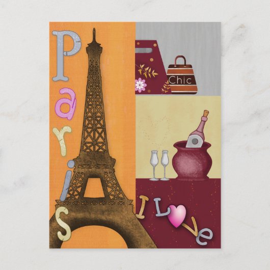 I Liebe Paris Postkarte (Vorderseite)