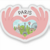 I Liebe Paris, Romantisches Inspiriert Paris Aufkleber (Vorderseite)