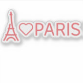 I Liebe Paris, Romantisches Inspiriert Paris Aufkleber (Vorderseite)
