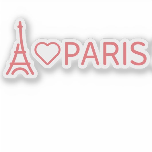 I Liebe Paris, Romantisches Inspiriert Paris Aufkleber (Vorderseite)