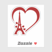 I Liebe Paris, Romantisches Inspiriert Paris Aufkleber (Blatt)
