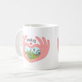 I Liebe Paris, Romantisches Inspiriert Paris Kaffeetasse (Vorderseite Links)