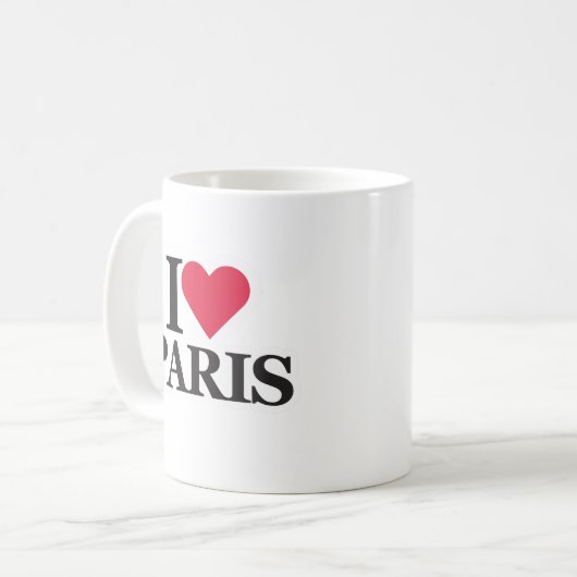 I Liebe Paris, Romantisches Inspiriert Paris Kaffeetasse (Vorderseite Links)