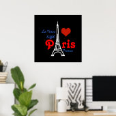I Liebe Paris . Romantisches Rotes Herz Poster (Heimbüro)