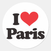 I Liebe Paris Runder Aufkleber (Vorderseite)