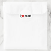 I Liebe Paris Runder Aufkleber (Tasche)