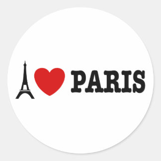 I Liebe Paris Runder Aufkleber