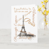 "I LIEBE PARIS" SCHWESTERKARTE KARTE (Gelbe Blume)