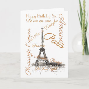 "I LIEBE PARIS" SCHWESTERKARTE KARTE