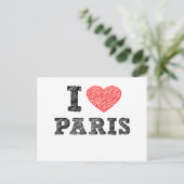 I Liebe Paris Sketch Postkarte (Stehend Vorderseite)