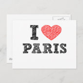 I Liebe Paris Sketch Postkarte (Vorne/Hinten)