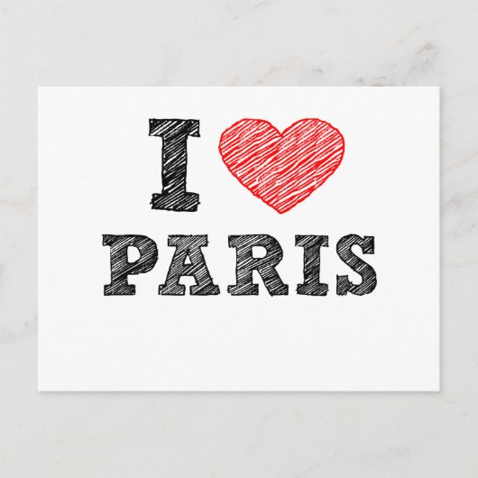 I Liebe Paris Sketch Postkarte (Vorderseite)