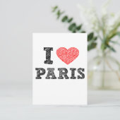 I Liebe Paris Sketch Postkarte (Stehend Vorderseite)