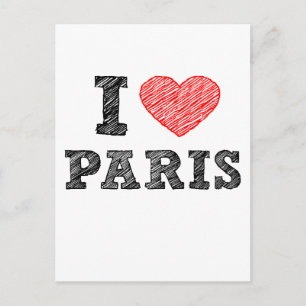 I Liebe Paris Sketch Postkarte