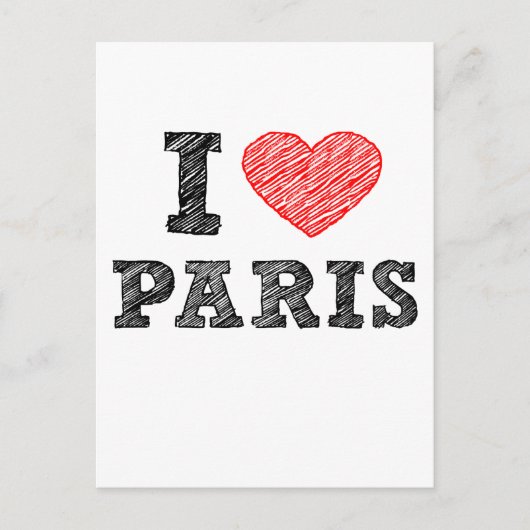 I Liebe Paris Sketch Postkarte (Vorderseite)