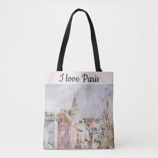 I Liebe Paris Street Scene Architecture Tasche (Vorderseite)