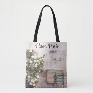 I Liebe Paris Street Scene Blume Tasche