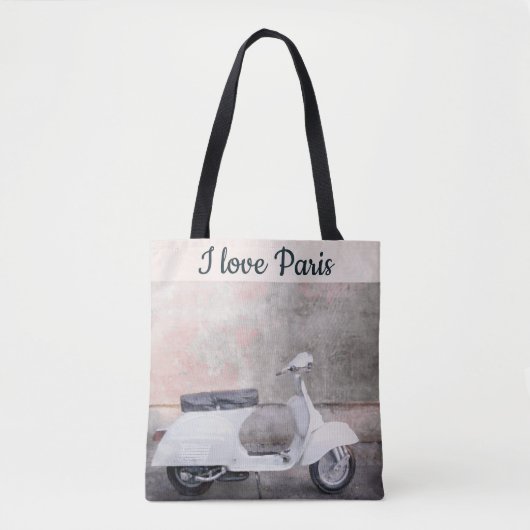 I Liebe Paris Street Scene Pink Car Tasche (Vorderseite)