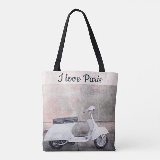 I Liebe Paris Street Scene Pink Car Tasche (Rückseite)
