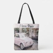 I Liebe Paris Street Scene Pink Car Tasche (Rückseite)