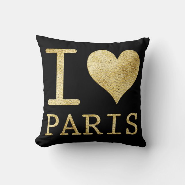 I Liebe Paris Throw Kissen (Vorderseite)