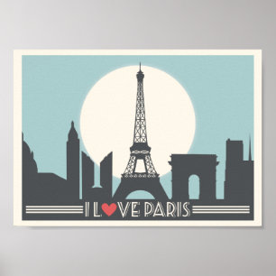 I Liebe Paris Vintage Poster