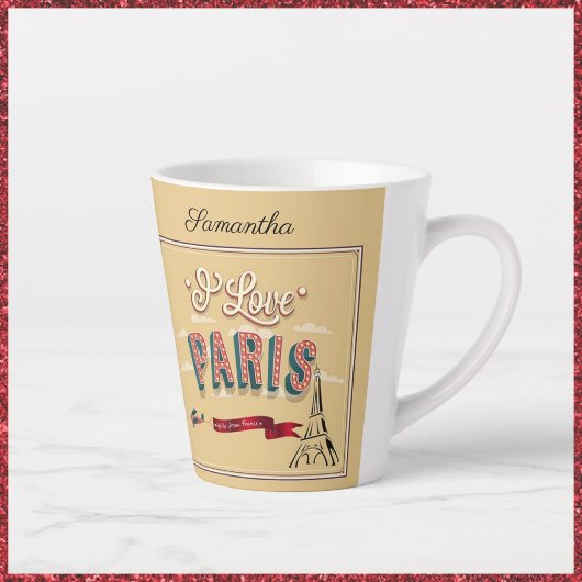 I Liebe Paris Vintage Travel Poster Milchtasse