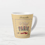 I Liebe Paris Vintage Travel Poster Milchtasse (Rechte Ecke)